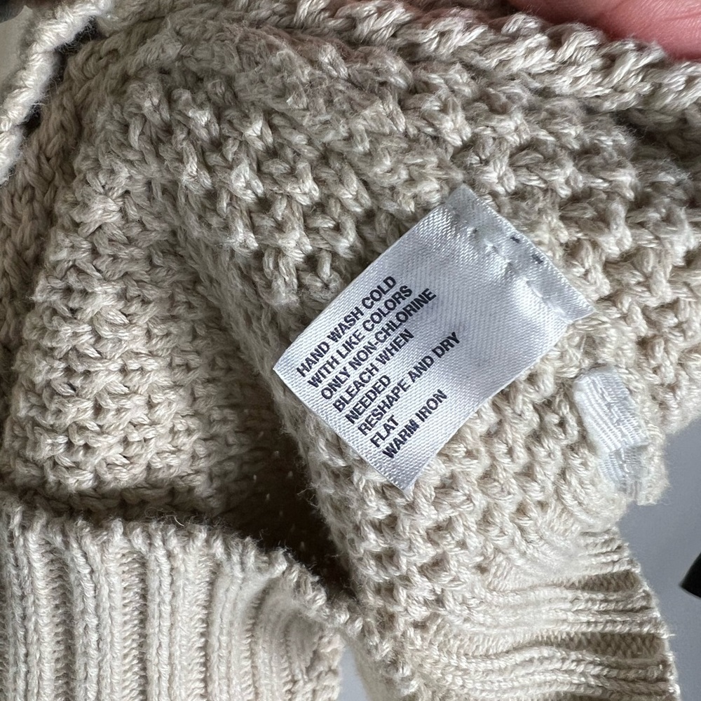 GAP Cotton Short Sleeve Knit Beige Cardigan Sweater Womens Small - Picture 6 of 7
